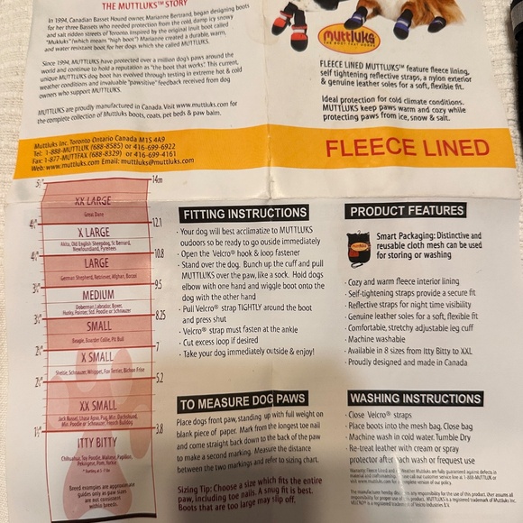 Muttluk Fleece lined dog boots Small - Picture 4 of 4